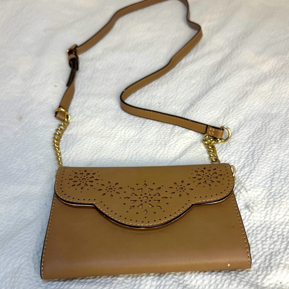 Nine West Chic Tan Crossbody Bag with Gold‎ Accents